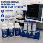 Prolonged Storage of Post-thaw Semen - image of semen samples on the lab counter