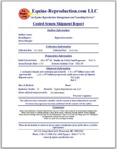 Documentation to accompany the semen shipment!